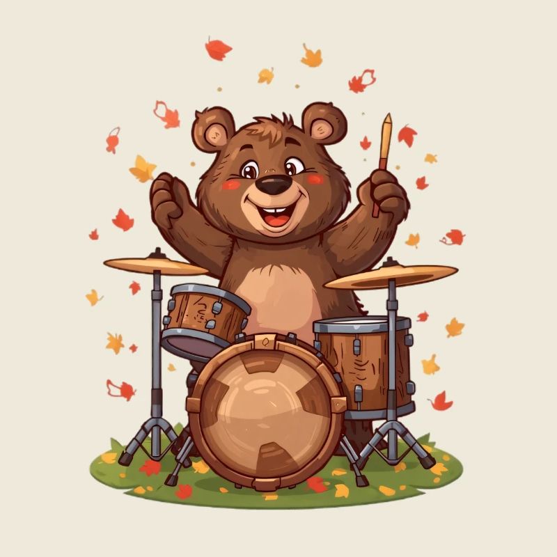 Bär Drummer Herbst