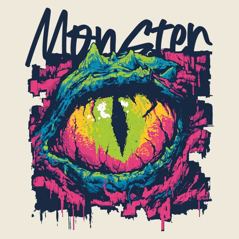 Neon-Drachenaugen-Graffiti