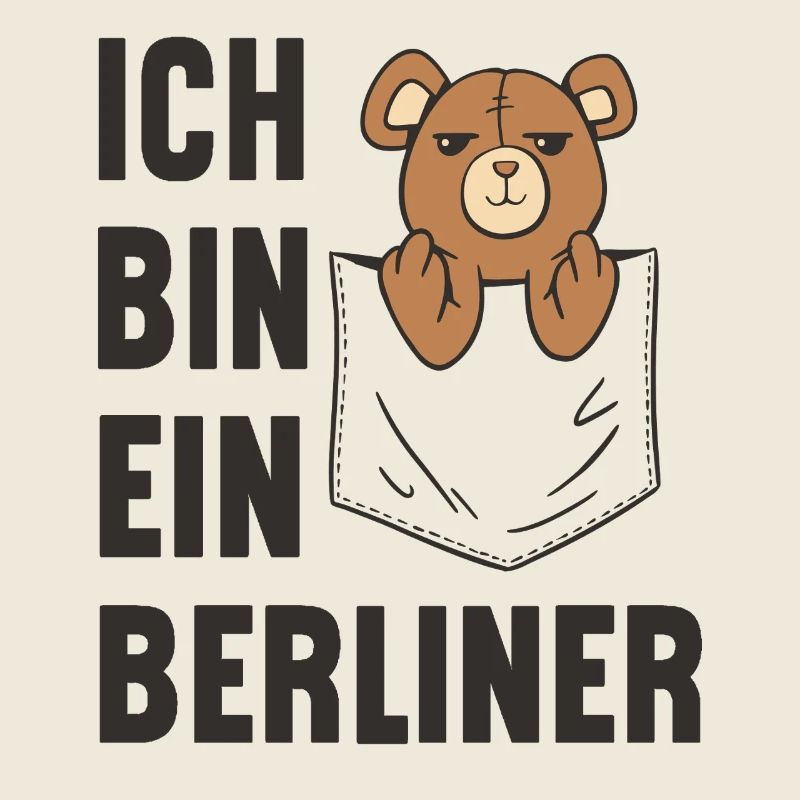 Ein frecher Taschen-Teddybär! Ich bin ein Berliner