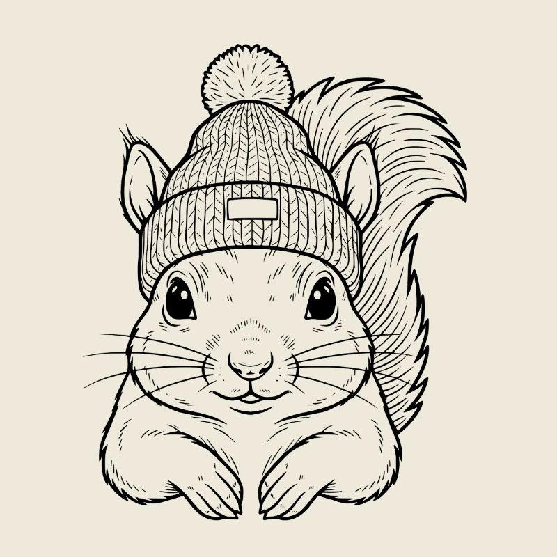 Süßes Eichhörnchen mit Mütze