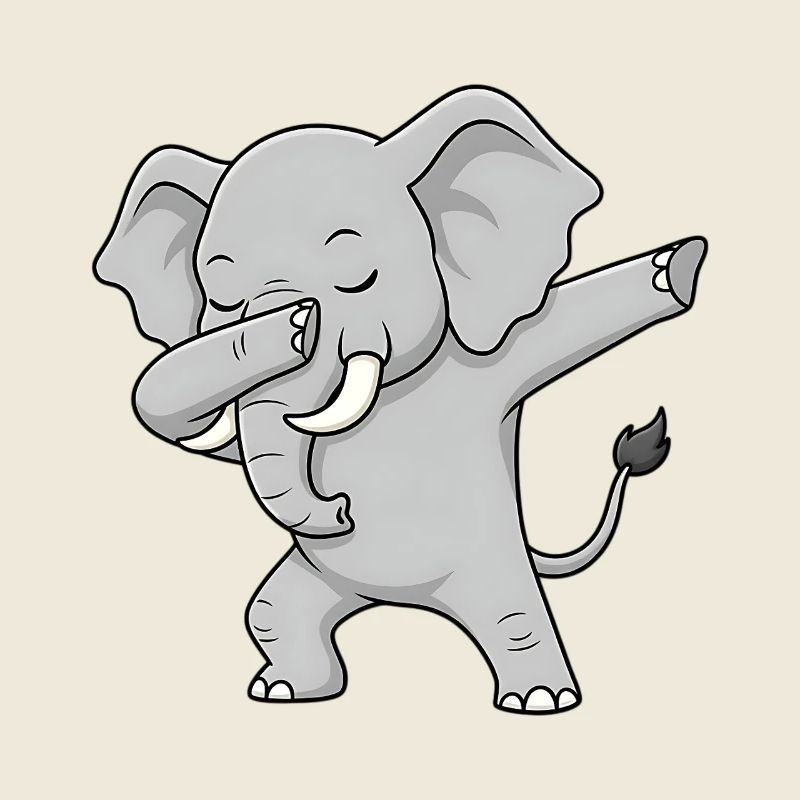 Cool elephant in dabbing style