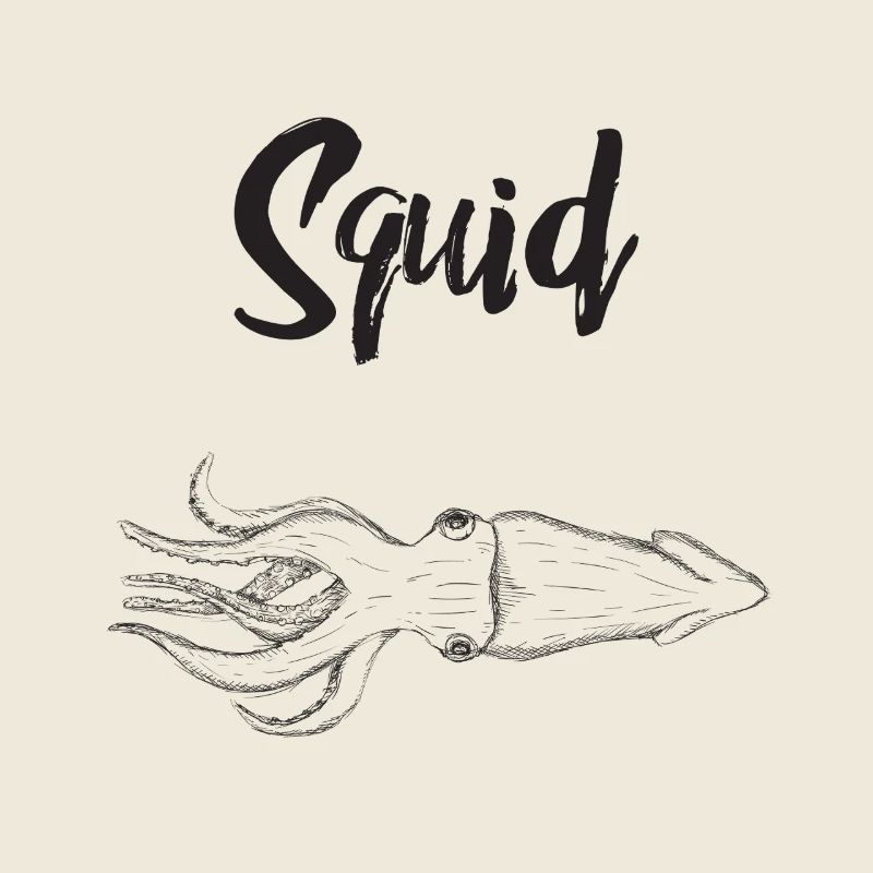 Nautic Design Squid Ink Sketch hand drawn minimal