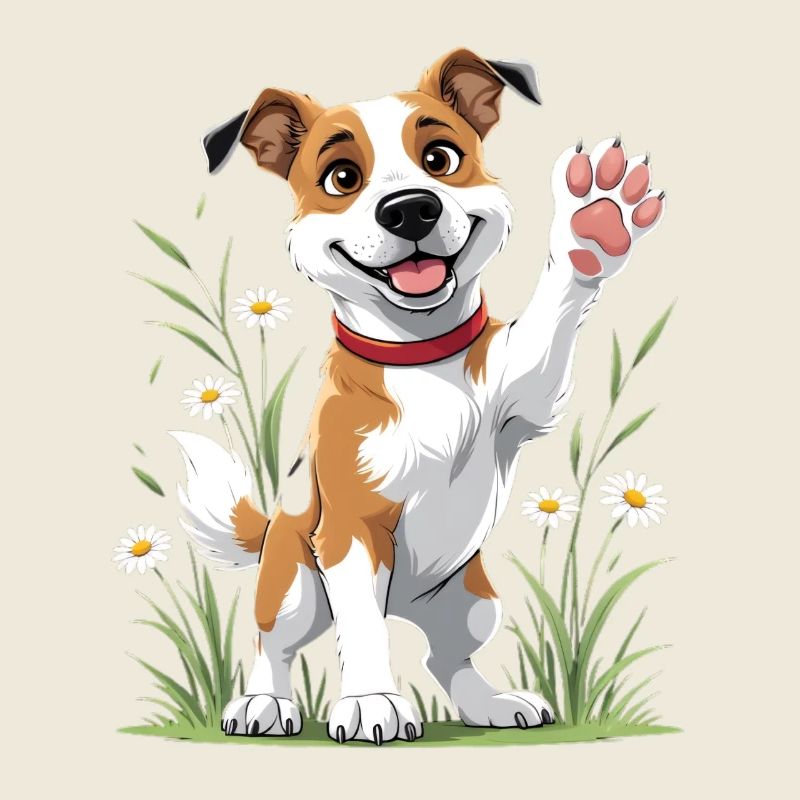 Chien joyeux dans le champ
