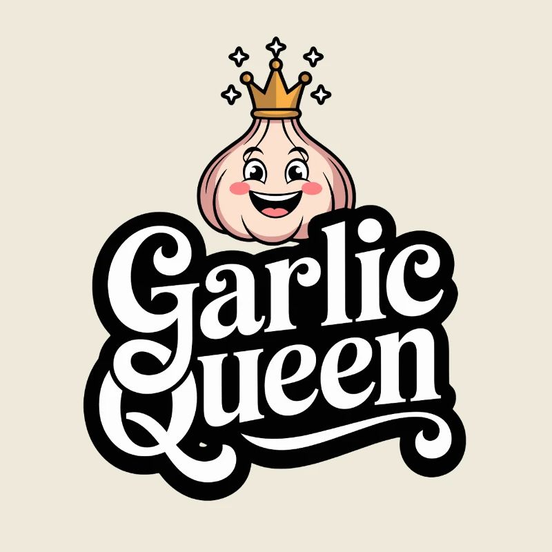 Garlic Queen Funny Cartoon With Crown