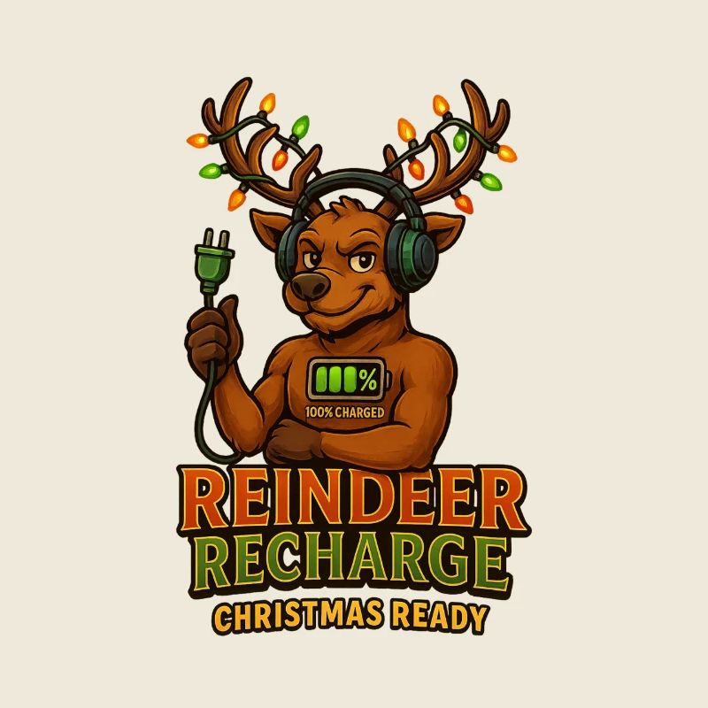 Reindeer Recharge – Funny Christmas Reindeer