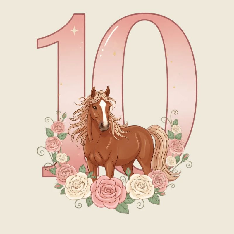 10. Geburtstag Mädchen, Pferd, Pony, 10 Jahre alt