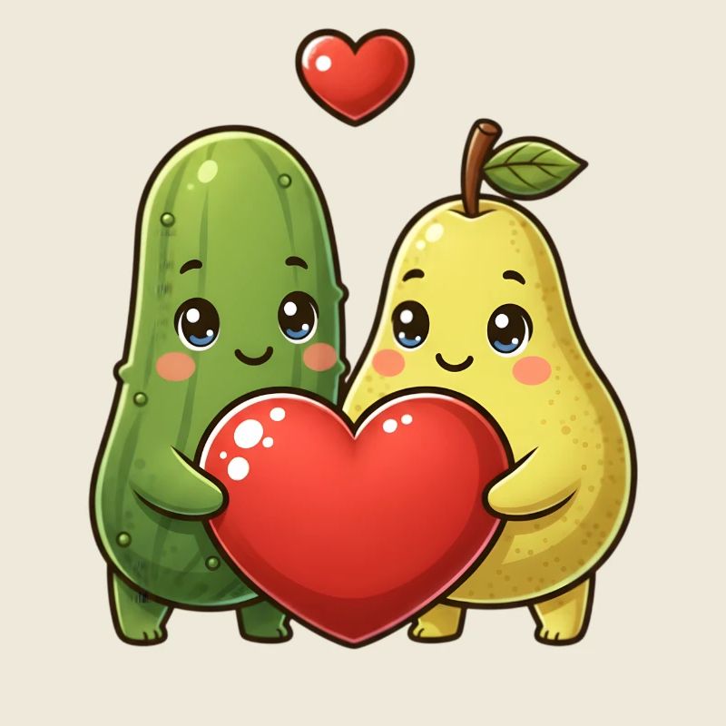 Hearts Fruit Cucumber Pear
