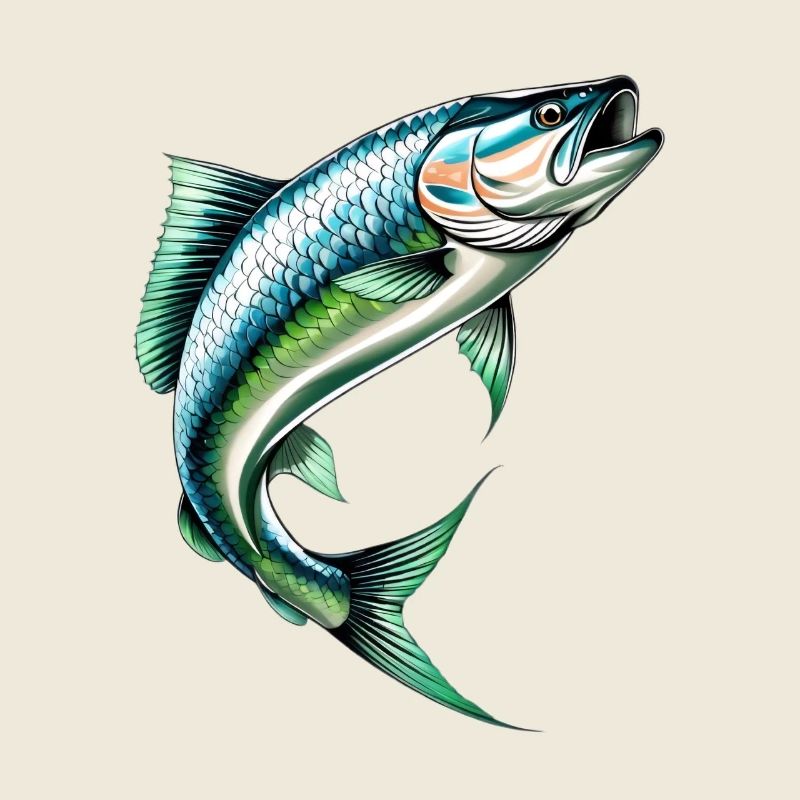 Jumping perch in green-blue