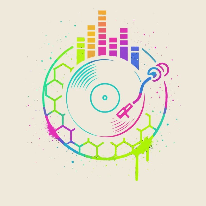 Musique Vinyle Platine DJ Equalizer Retro