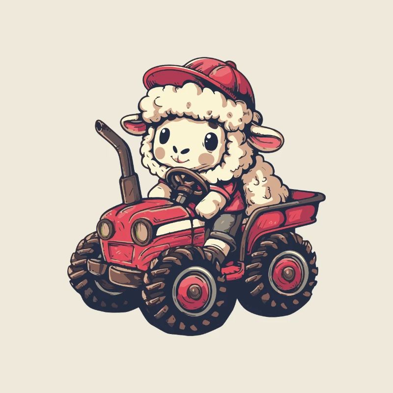 Sheep Tractor Farmer