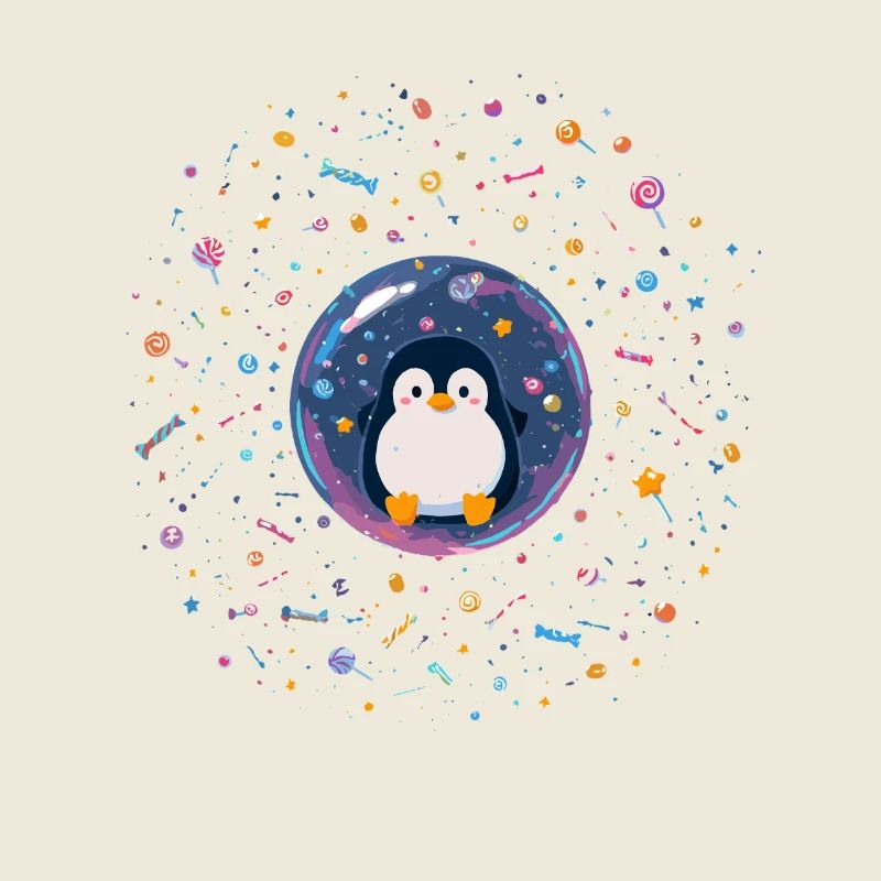 Penguin Glaskugel mit Süßigkeiten