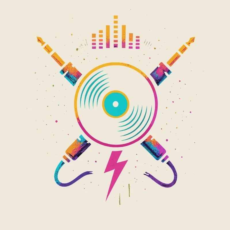 Vinyle arc-en-ciel néon, son rave joyeuse