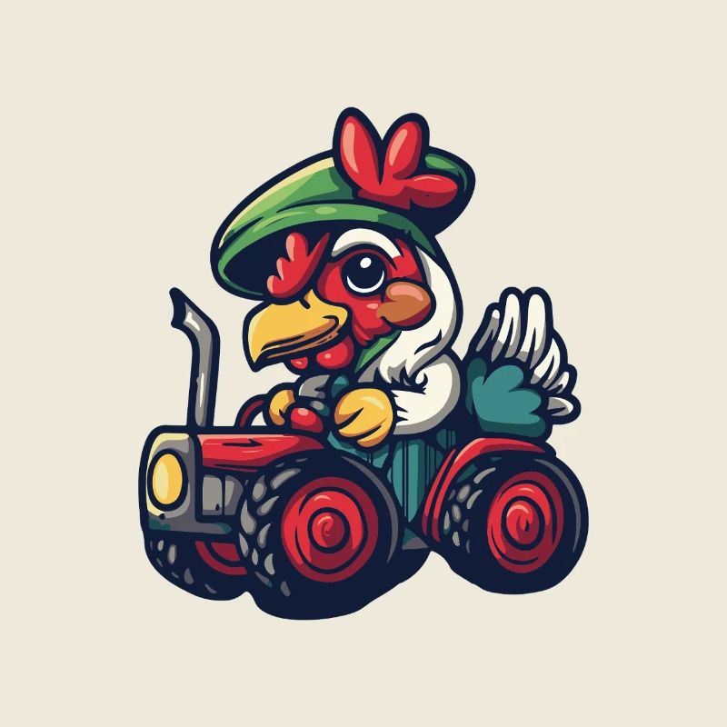 Rooster Tractor Farmer