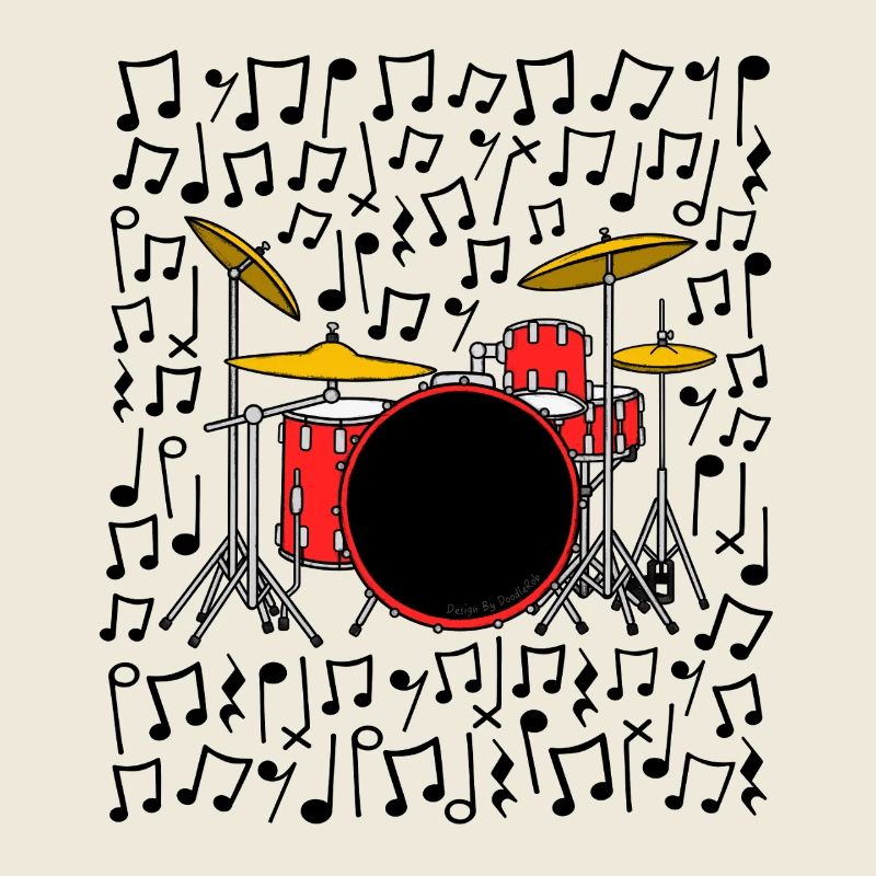 Drum Kit Musical Notes Drummer Music Teacher