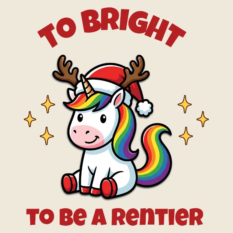 Fabuleuse licorne de Noël arc-en-ciel