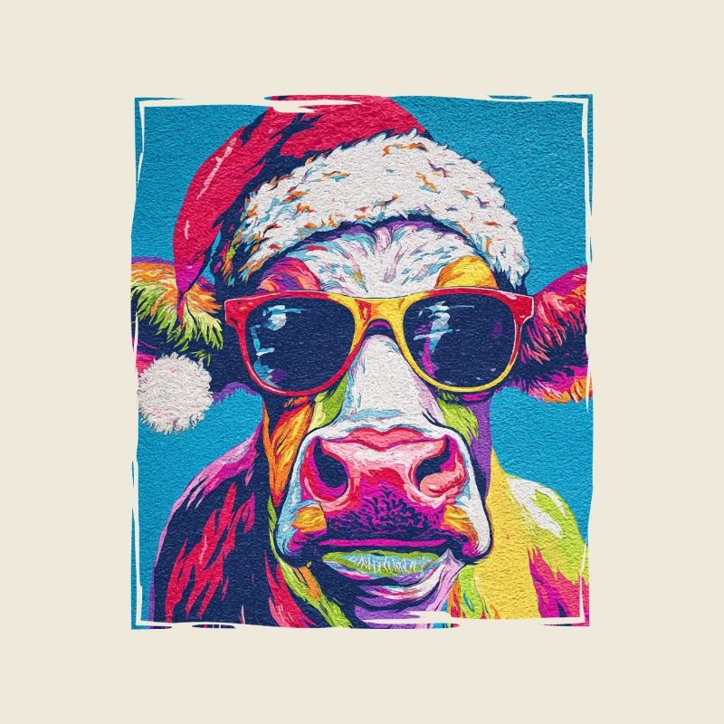 Portrait de Noël de la vache