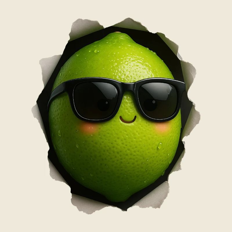 Limette mit Sonnenbrille Maskottchen
