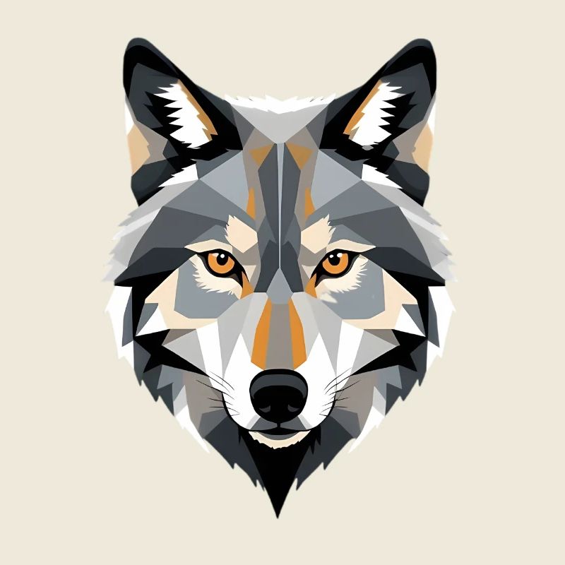 Geometrischer Wolfkopf