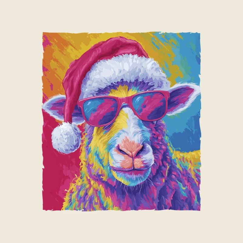 Sheep Christmas Portrait