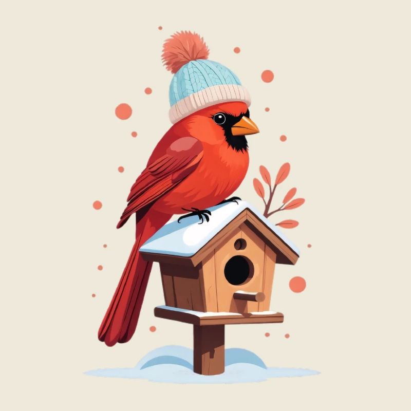 Cardinal d’hiver à la maison des oiseaux