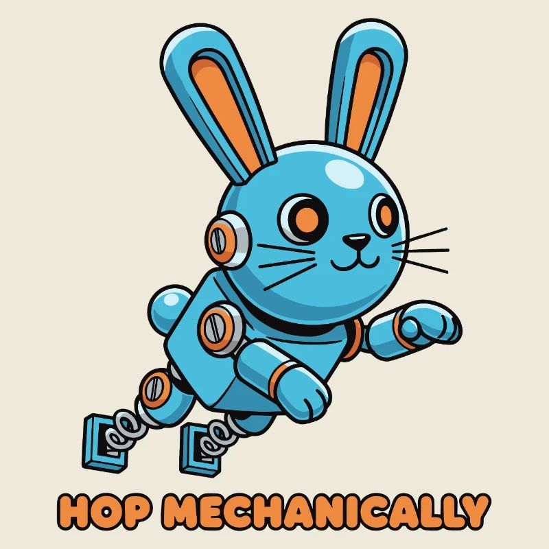 Blue Mechanical Hoppbunny