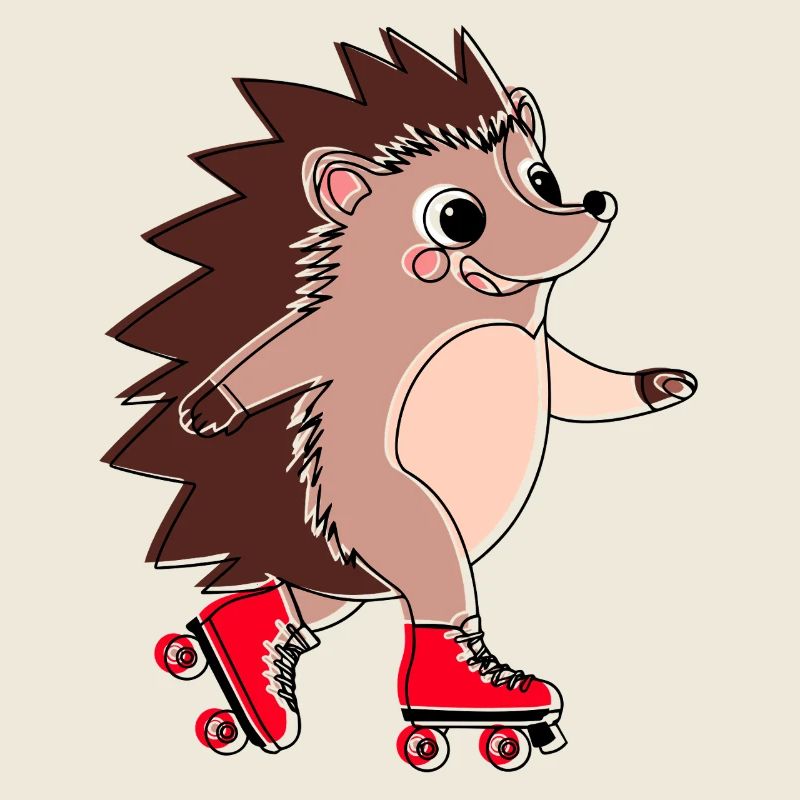 Hedgehog on rollerblades - Niglo on rollerblades