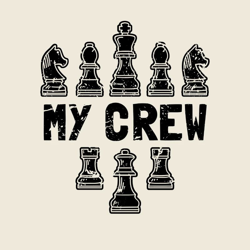 Graphisme de mes pièces d’échecs d’équipage Stratège drôle