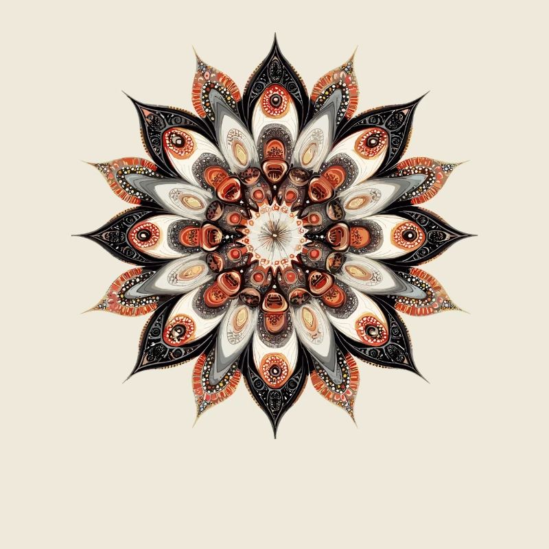 Imprimé de fleurs de mandala chaudes