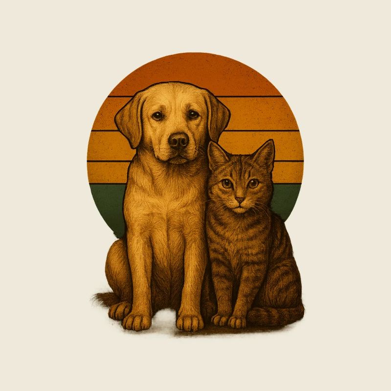 Labrador und Katze