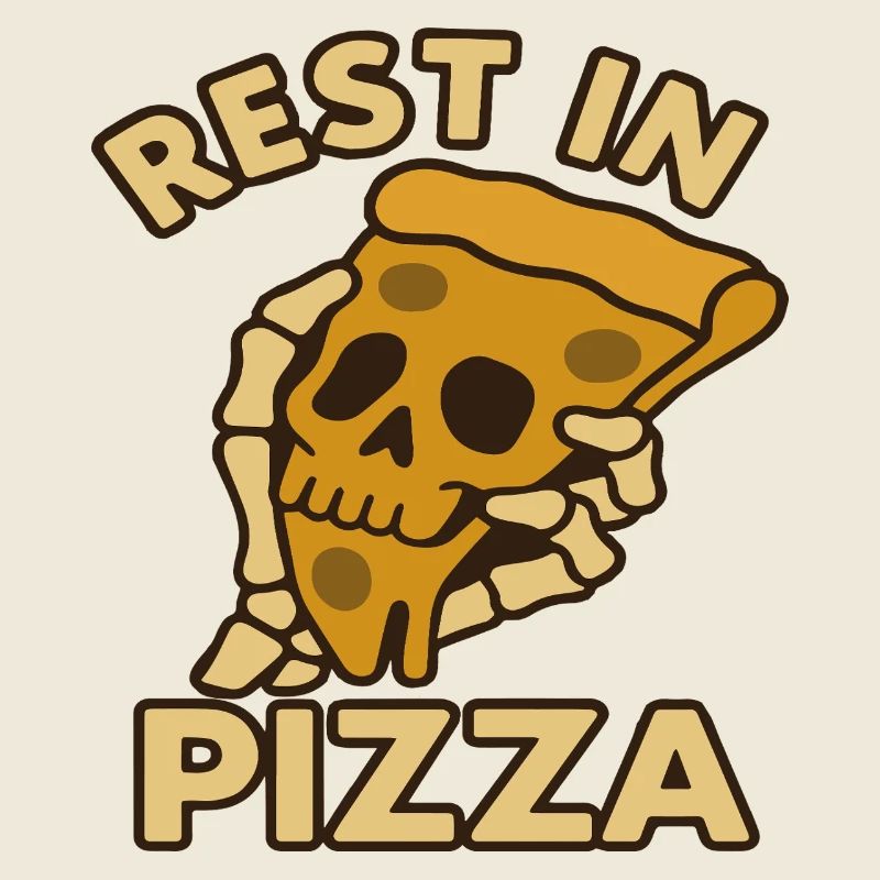 Rest In Pizza Skull Design Drôle de Nourriture
