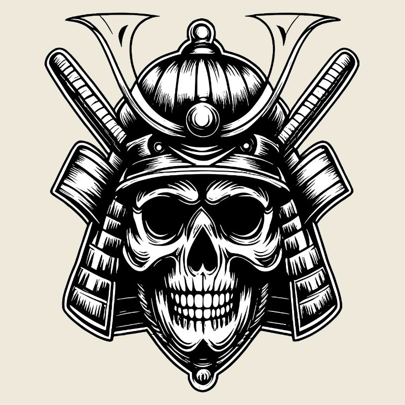 Schädel Samurai Krieger Emblem