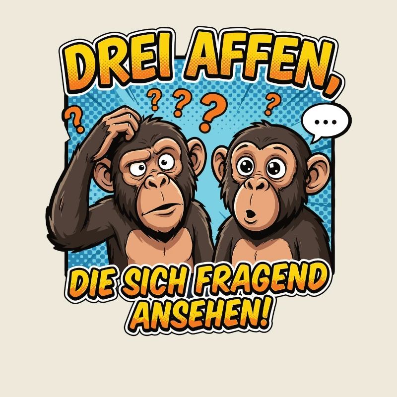 Three Monkeys Confusion – Funny Comic Design