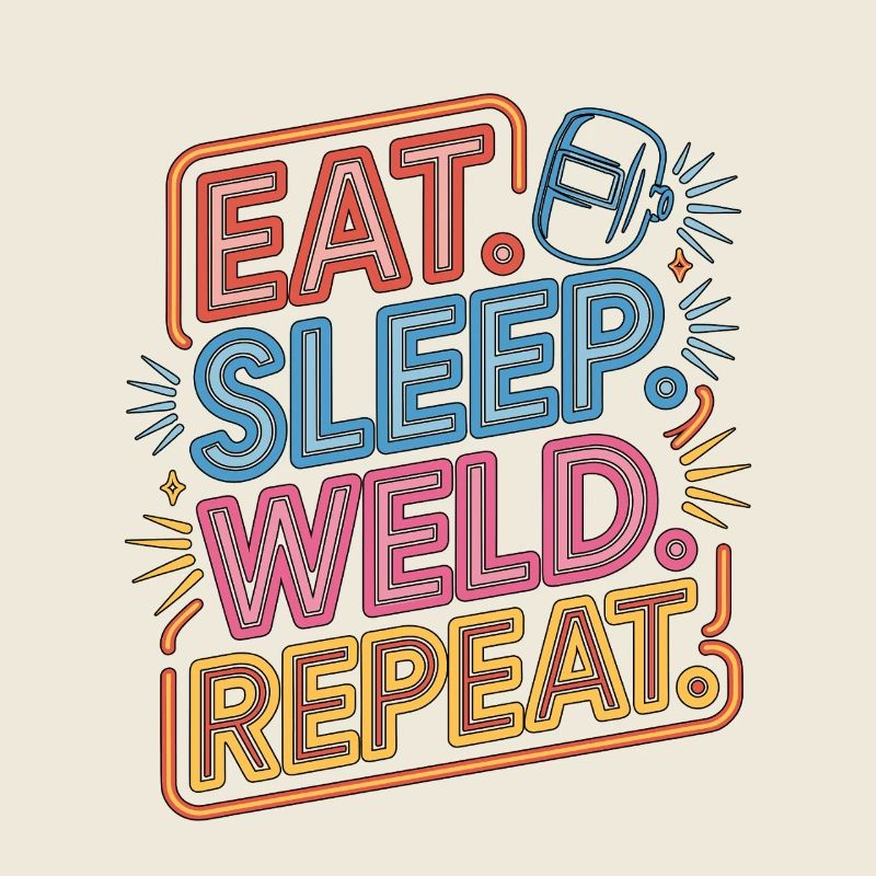 Welder Eat Sleep Weld Repeat Welding Fabrication