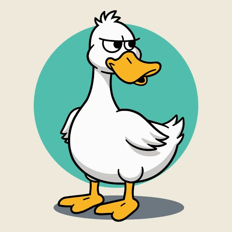 Freche Gans mit wütendem Blick Illustration