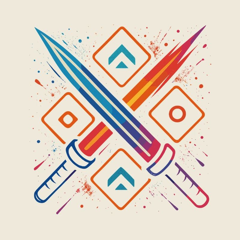 Gaming Swords Neon