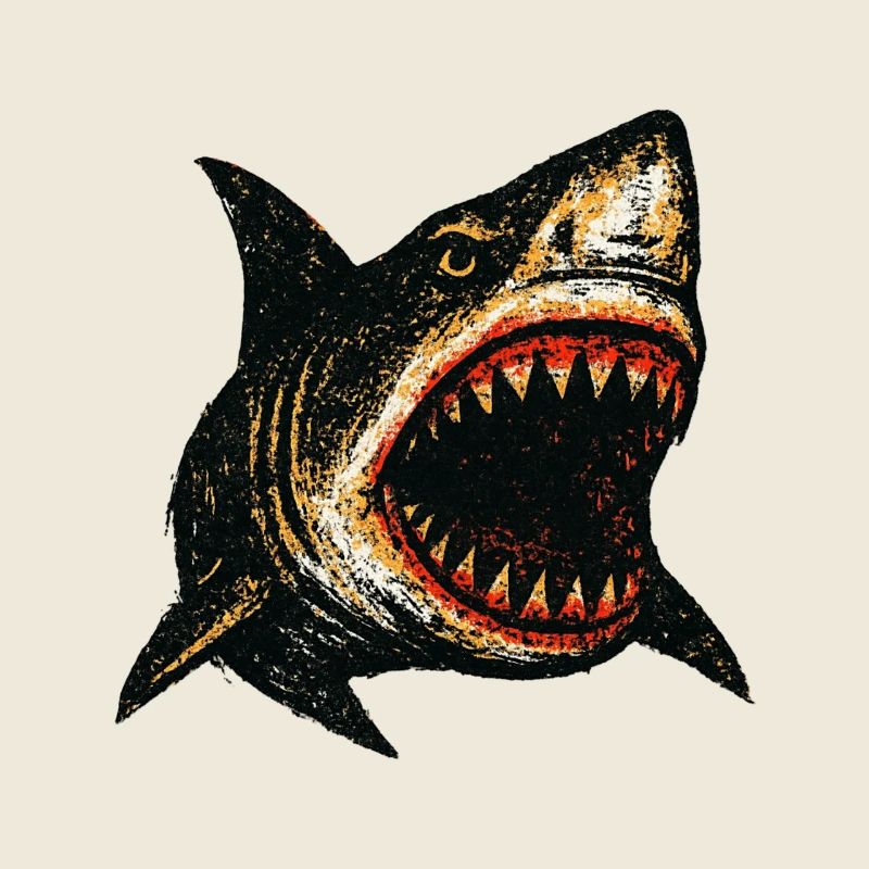 Shark Grunge Design – Aggressive Shark Look
