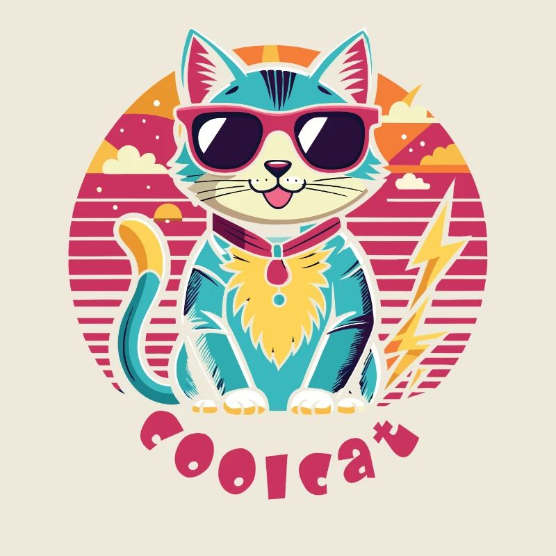 Coole Katze mit Sonnenbrille