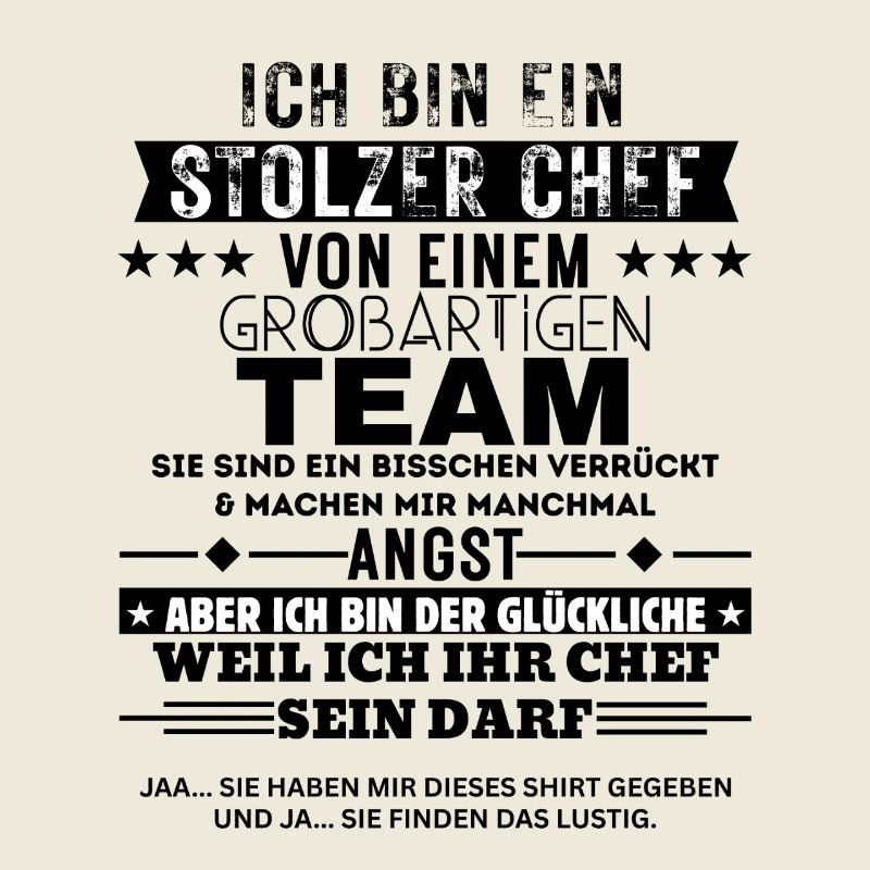 Stolzer Chef von einem großartigen Team