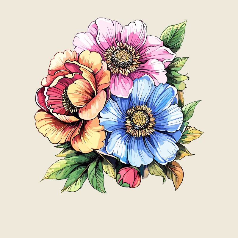 Illustration de bouquet de fleurs coloré