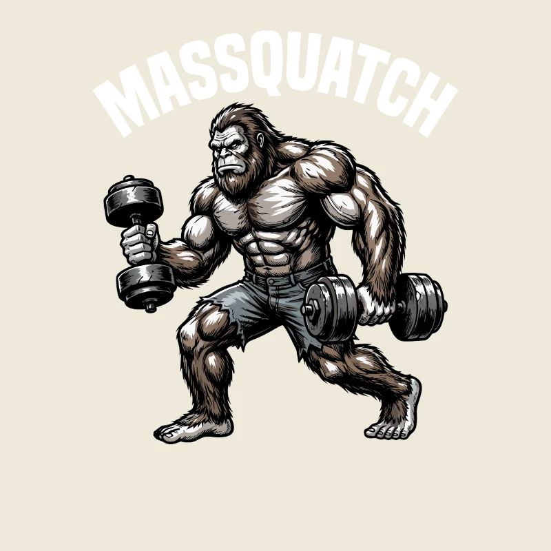 Massquatch Weightlifting Sasquatch Funny Bigfoot