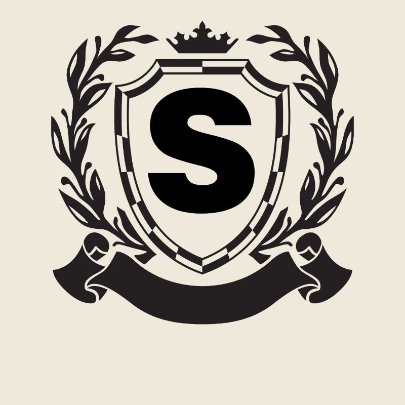 Adel Monogramm Wappen mit Schild Krone Buchstabe S