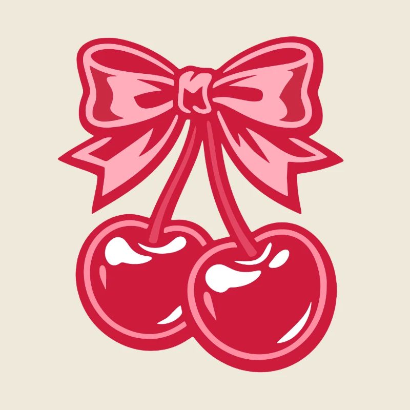 Valentine Kirschen mit Rosa Schleife