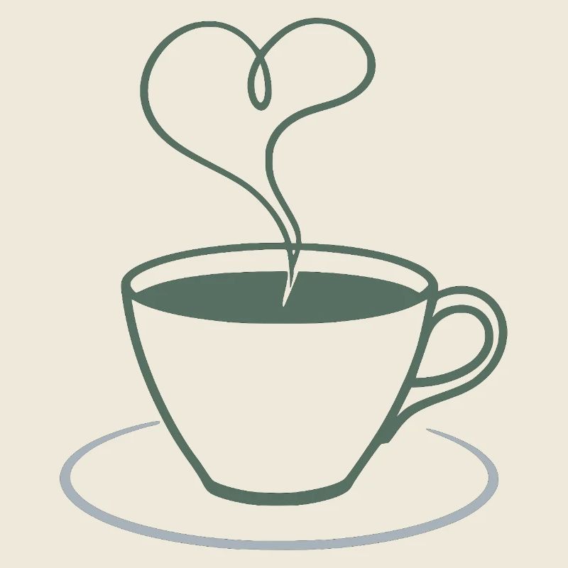 Herzdampf Kaffee Illustration