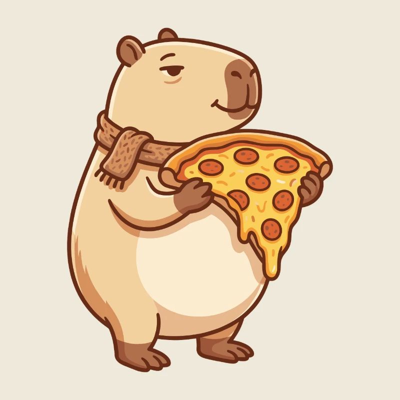 Pizza Capybara with melty cheese