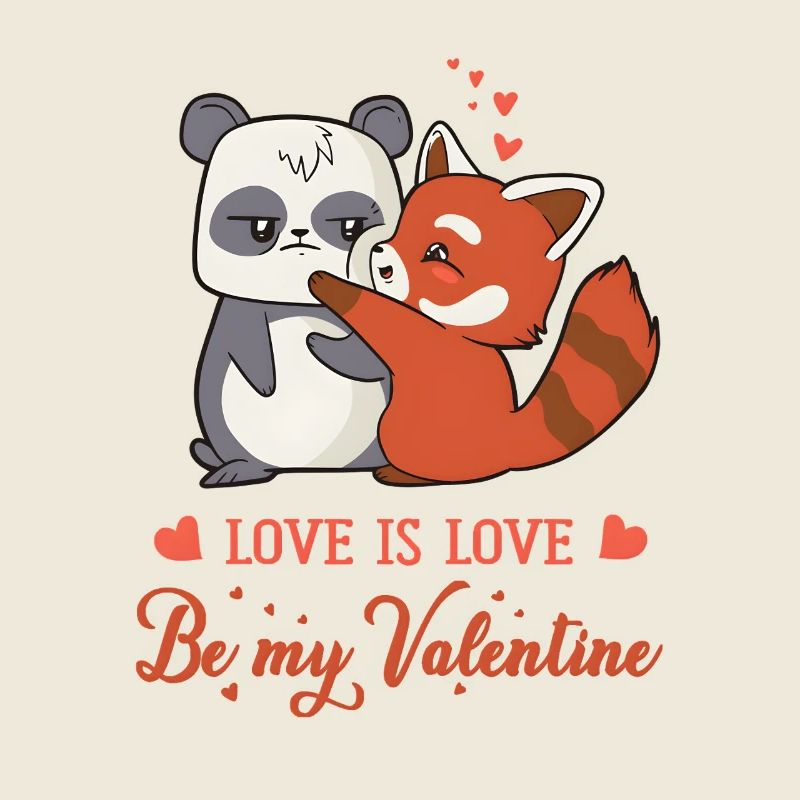 Love is Love: Panda & Fox Valentine's Day Design