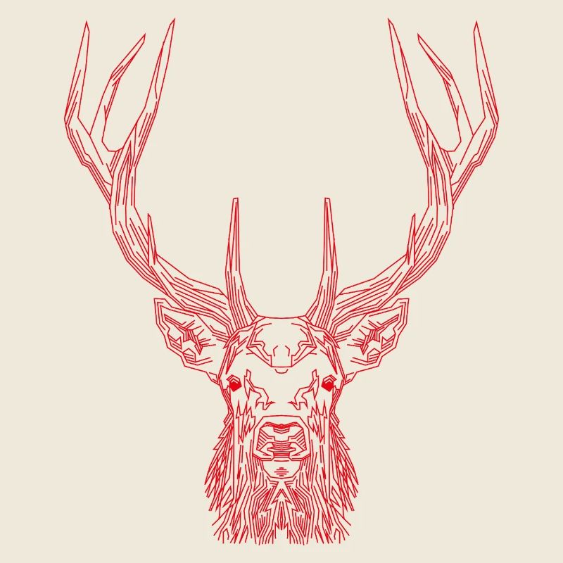 Tech Deer – Geometric Deer in Red