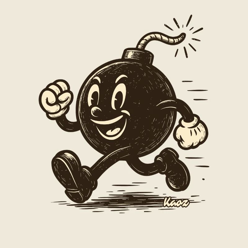 Running cartoon bombshell