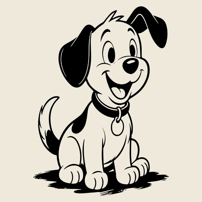 Résumé du chien animé joyeux