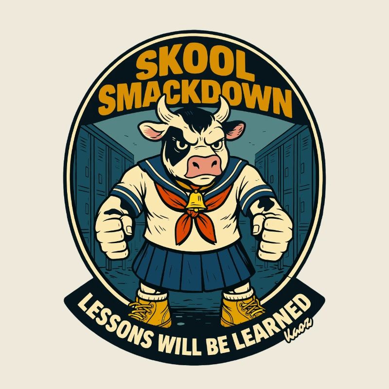 Kuh showdown in Schule 