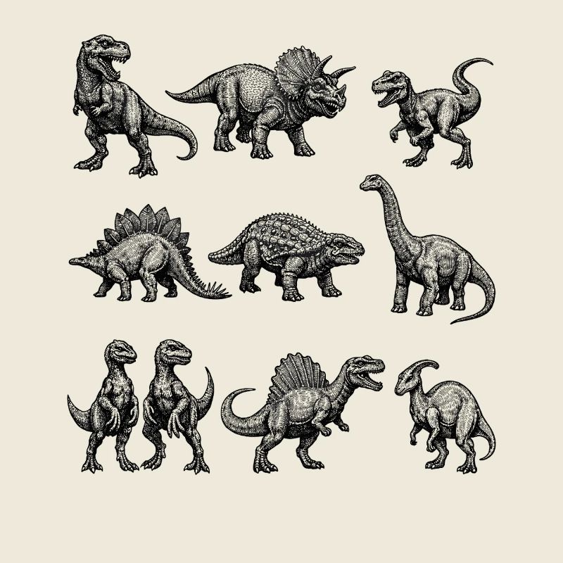 Dino Silhouette Pattern